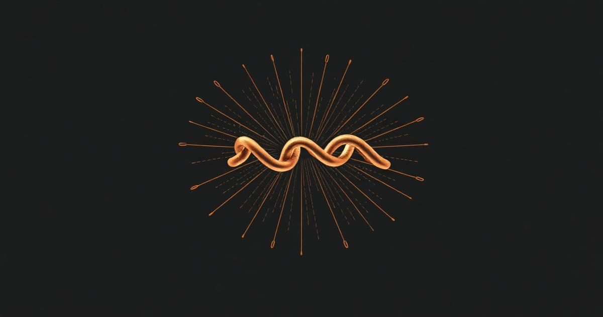 Illustration of a copper-toned tripeptide molecule radiating soft repair lines on a cream background